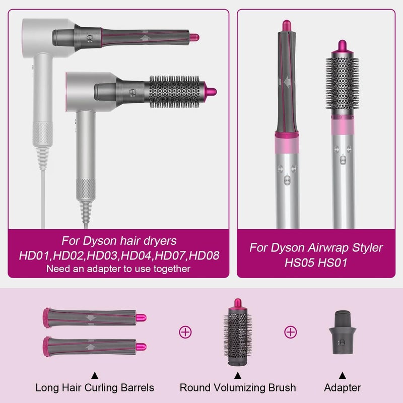 GreeSuit Hair Curling Iron Barrel Attachments: Long Hair Curling Barrels Styler with Adaptor for Dyson Airwrap Hair Dryer, Styler Iron Attachment Parts Hair Tool - Image 2